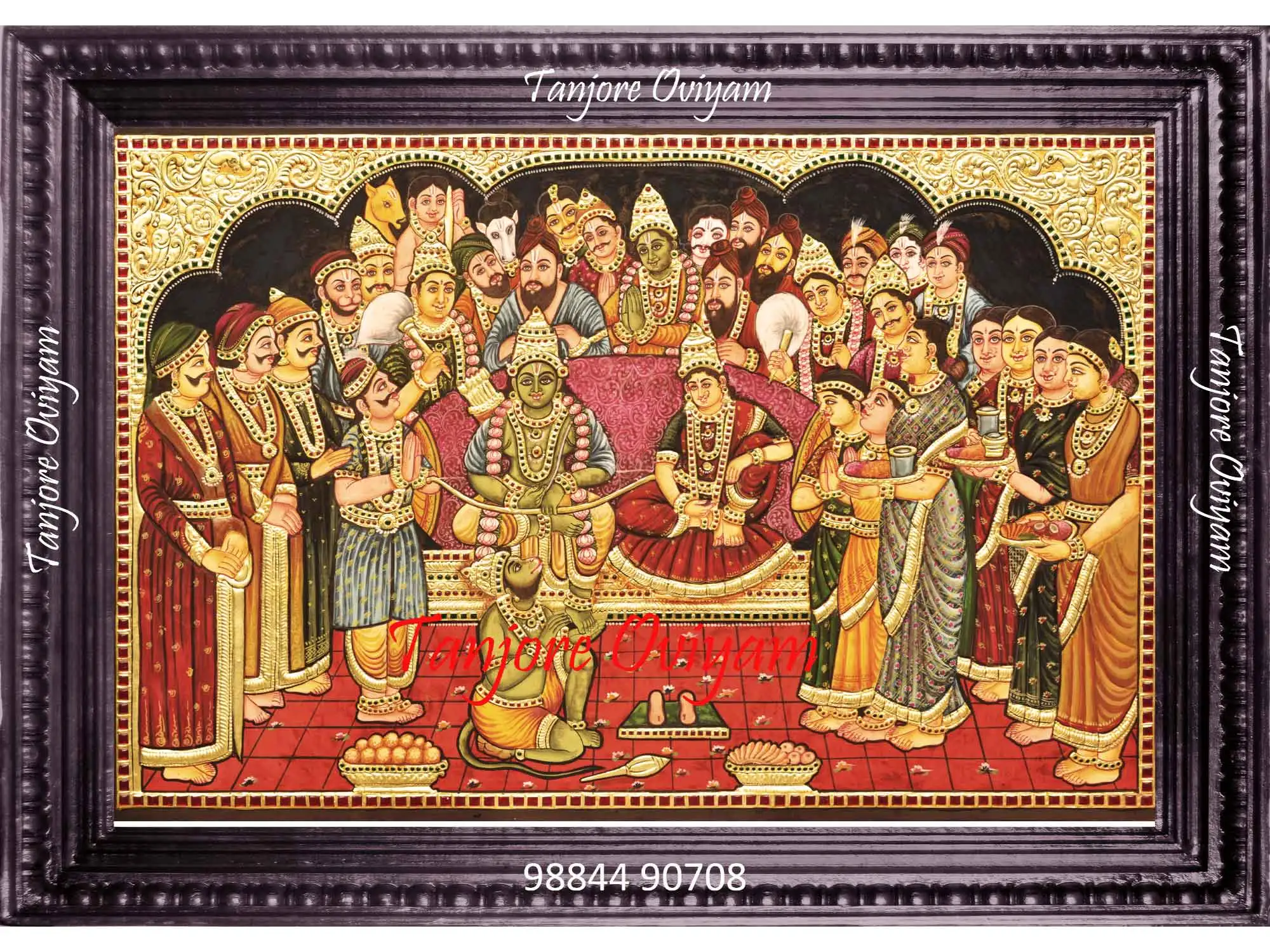 Antique Sri Rama Pattabhishekam Tanjore Painting